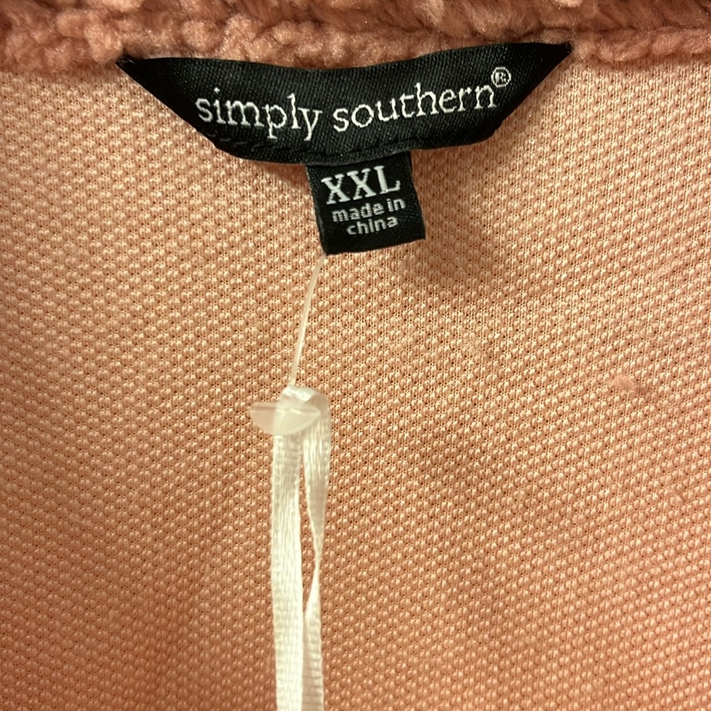 Simply Southern Teddy Sherpa Shacket NWT XXL Pink Cozy Jacket - Picture 5 of 11